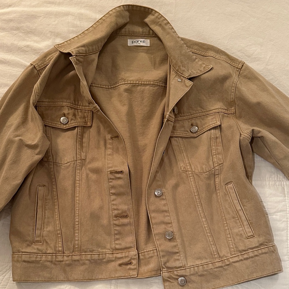 PARKE Camel Oversized Denim Jacket